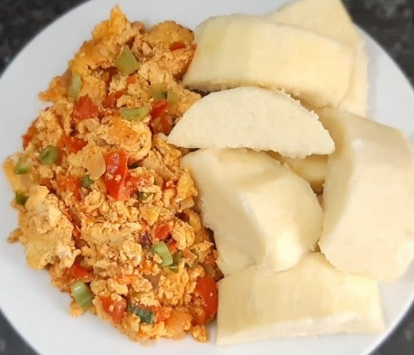 BOILED YAM AND EGG SAUCE